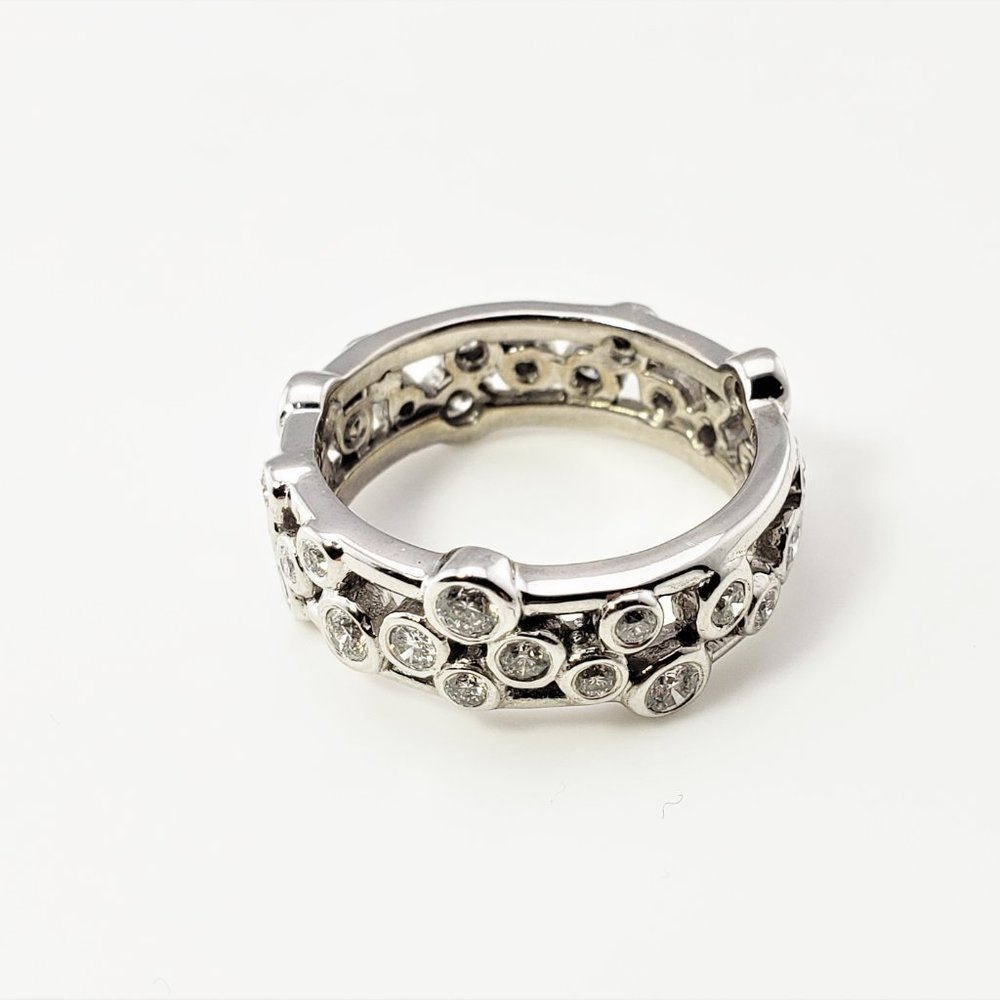 Vintage 14 Karat White Gold Diamond Band Ring Size 6 #9149 - Picture 4 of 8